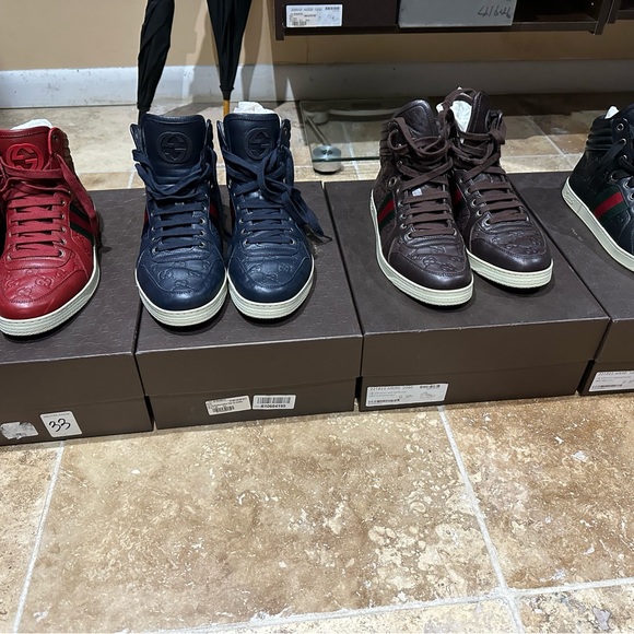 Men’s Gucci hightop Guccissima sneakers size 8 - Picture 15 of 16